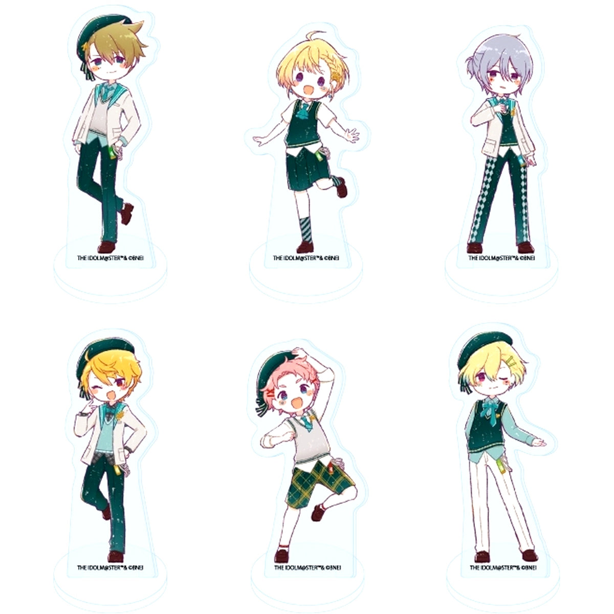 Set of 6 THE IDOLM@STER SideM Trading Acrylic Mini Stand No.22 Original Outfit Ver. Graph Art Illustration [USED]