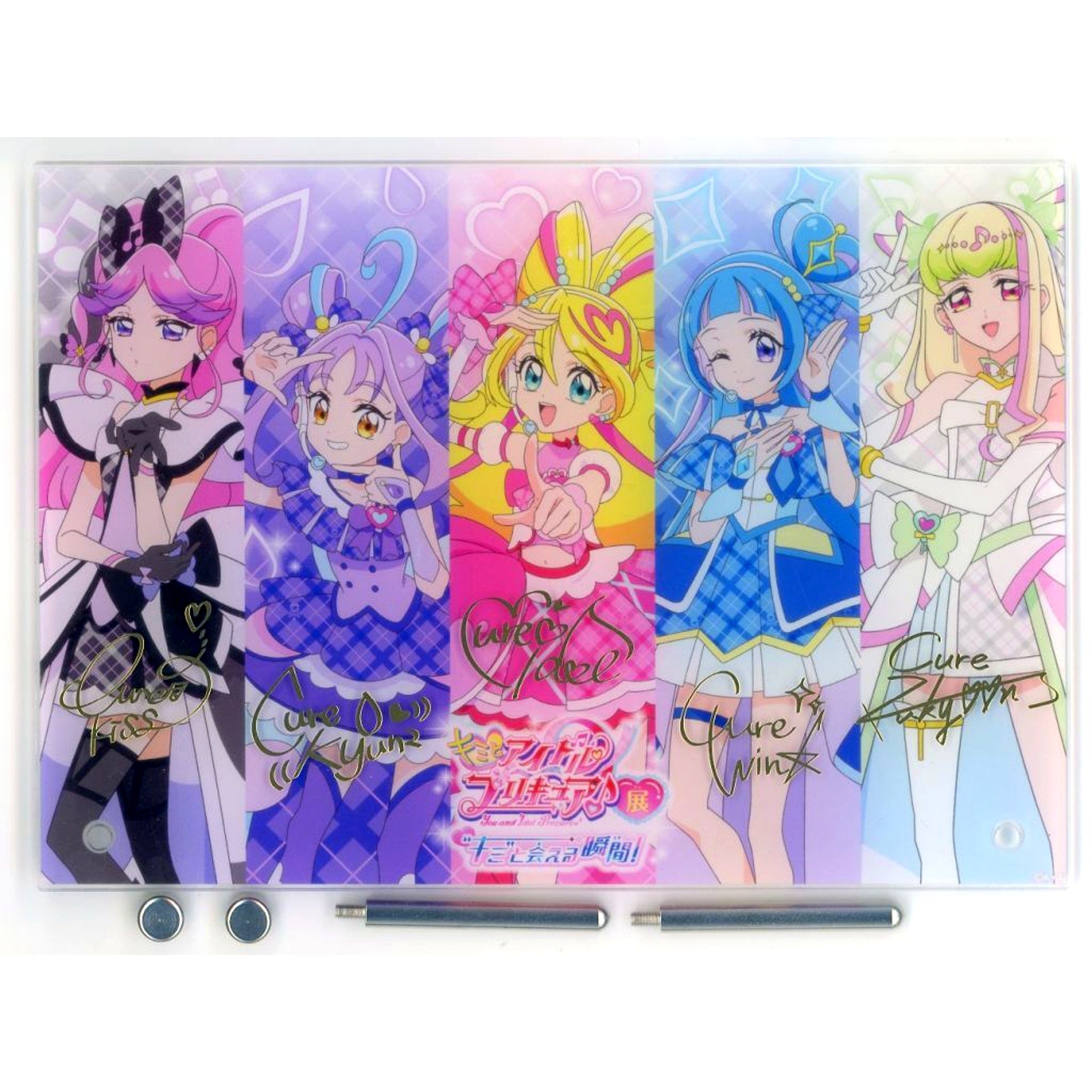 Group 5 Characters Foil Stamped Acrylic Panel Vol.2 You and Idol Pretty Cure Exhibition Ticket Bonus Item [USED]