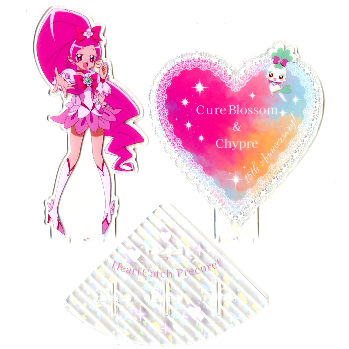 Cure Blossom Hologram Acrylic Stand Heart Catch Pretty Cure! & Go! Princess Pretty Cure x BicCamera Group [USED]