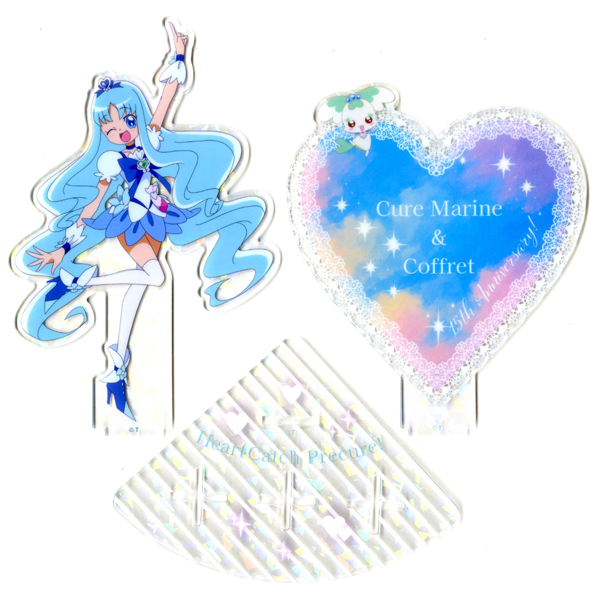 Cure Marine Hologram Acrylic Stand Heart Catch Pretty Cure! & Go! Princess Pretty Cure x BicCamera Group [USED]