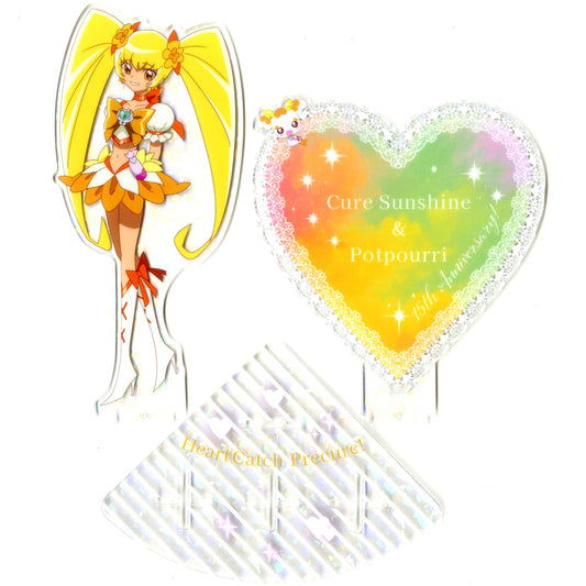 Cure Sunshine Hologram Acrylic Stand Heart Catch Pretty Cure! & Go! Princess Pretty Cure x BicCamera Group [USED]