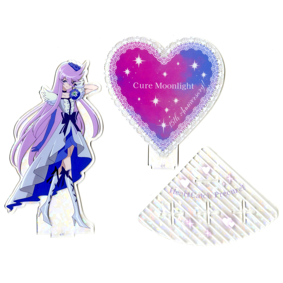 Cure Moonlight Hologram Acrylic Stand Heart Catch Pretty Cure! & Go! Princess Pretty Cure x BicCamera Group [USED]