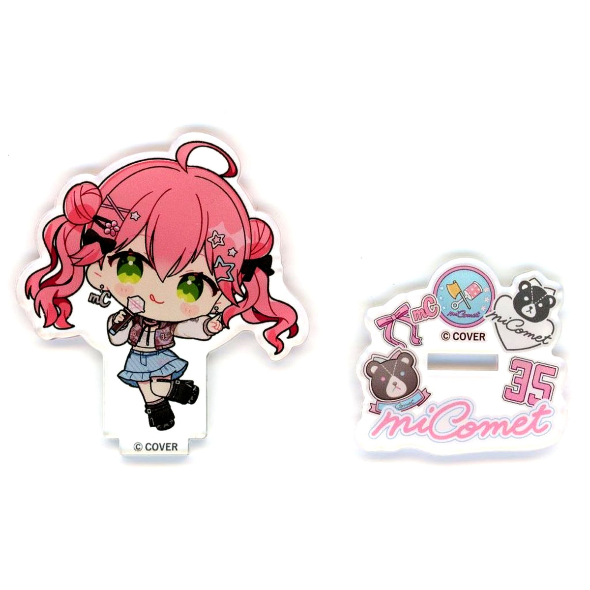 Sakura Miko Mini Chara Trading Acrylic Stand Stadium Jacket Ver. Virtual YouTuber Holo Live VTuber miComet x Karaoke Shop JOYSOUND [USED]