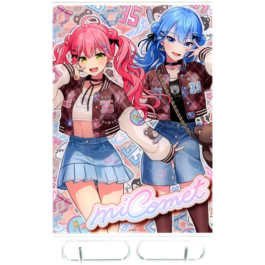 Sakura Miko, Hoshimachi Suisei Acrylic Art Board Varsity Ver Virtual YouTuber Holo Live miComet x Karaoke Shop JOYSOUND [USED]