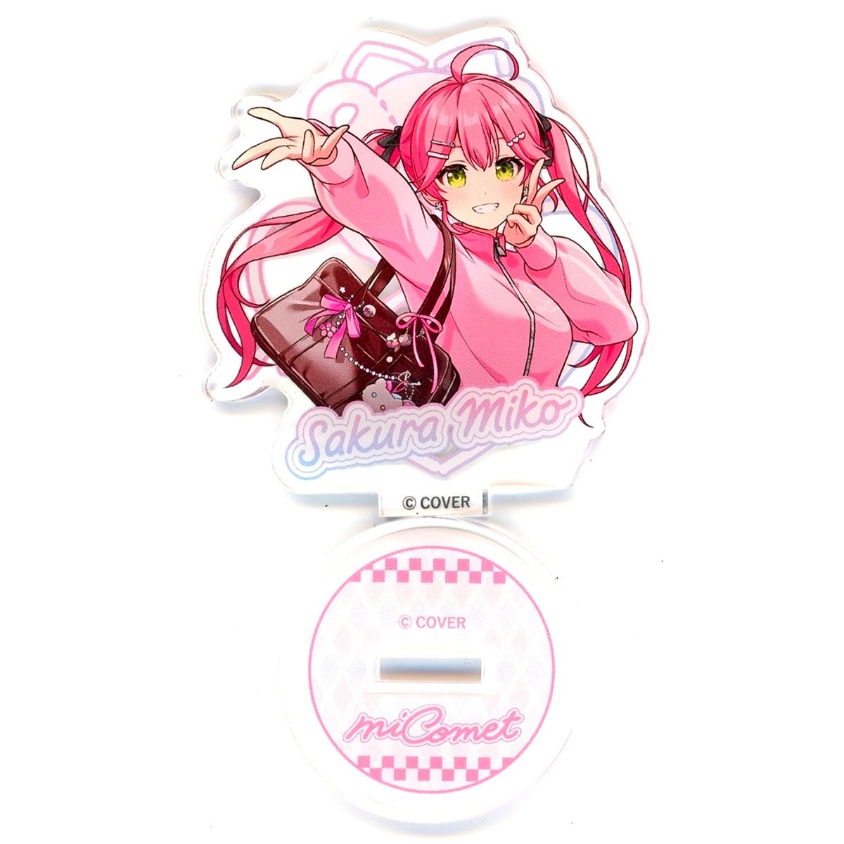 Sakura Miko Virtual YouTuber Holo Live Life-Size Trading Acrylic Stand Jersey Ver. miComet x Karaoke Shop JOYSOUND [USED]