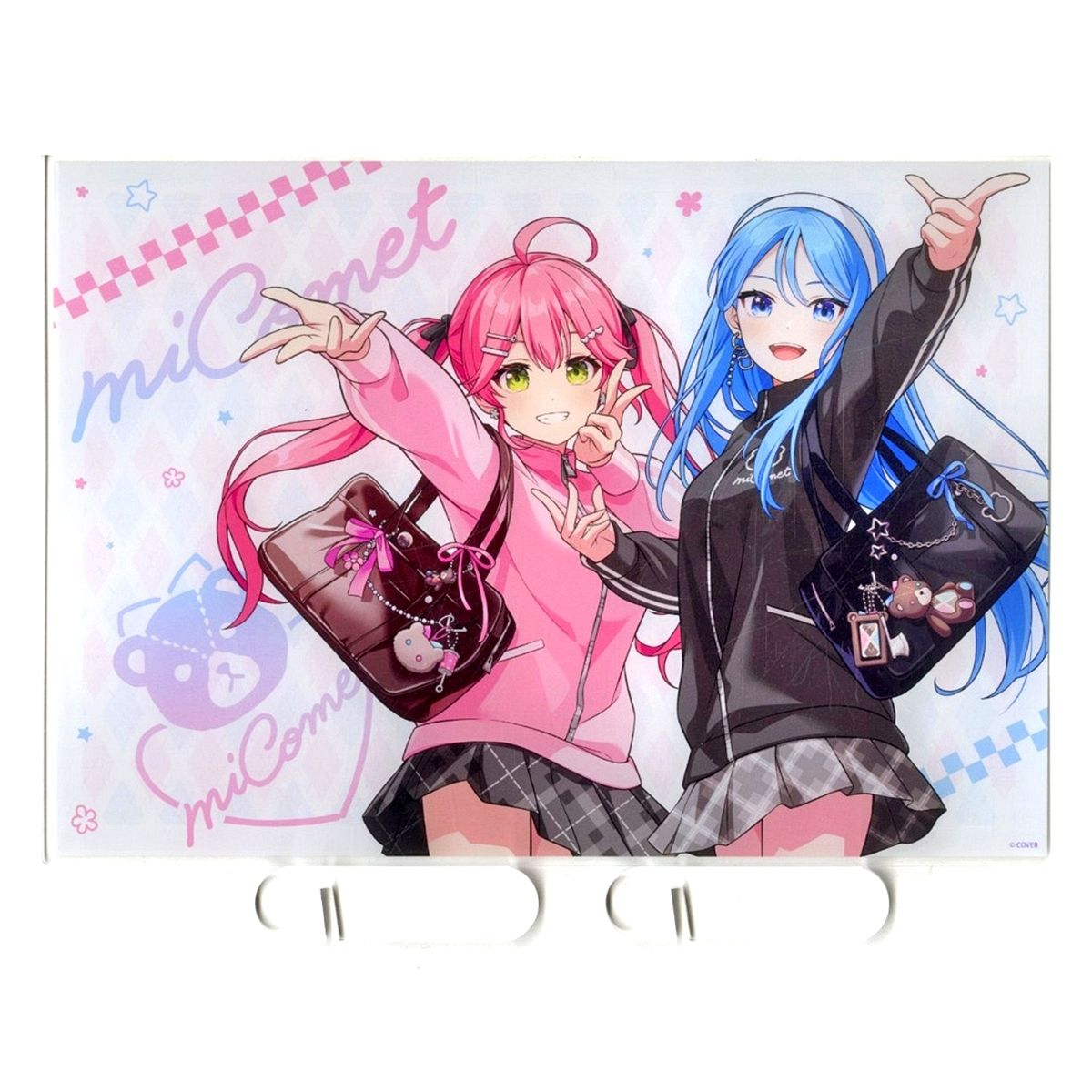 Sakura Miko, Hoshimachi Suisei Virtual YouTuber Holo Live Acrylic Art Board Jersey Ver. miComet x Karaoke Shop JOYSOUND [USED]