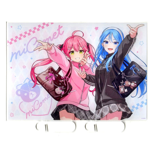 Sakura Miko, Hoshimachi Suisei Virtual YouTuber Holo Live Acrylic Art Board Jersey Ver. miComet x Karaoke Shop JOYSOUND [USED]