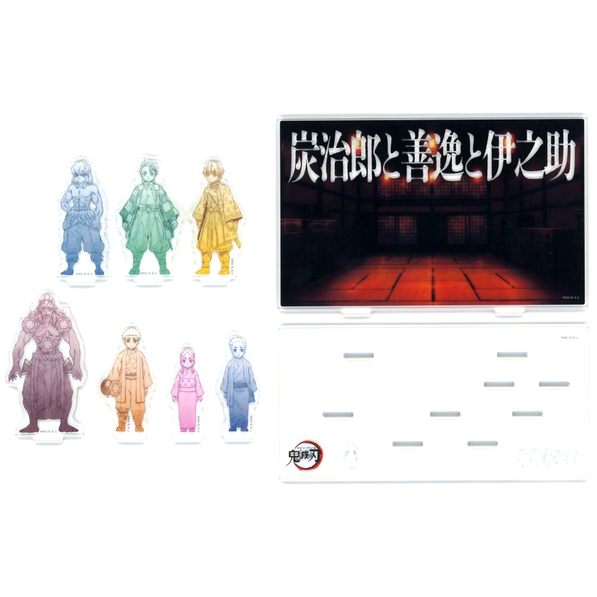 Tanjiro, Zenitsu and Inosuke A, Set of 7 Demon Slayer: Kimetsu no Yaiba Tanjiro Kamado, Unwavering Resolve Arc 3rd Term Bond Acrylic Stand: Demon Slayer: Kimetsu no Yaiba x ufotable Cafe x Machi Asobi CAFE: TV Anime Full Series Rebroadcast Collaboration C