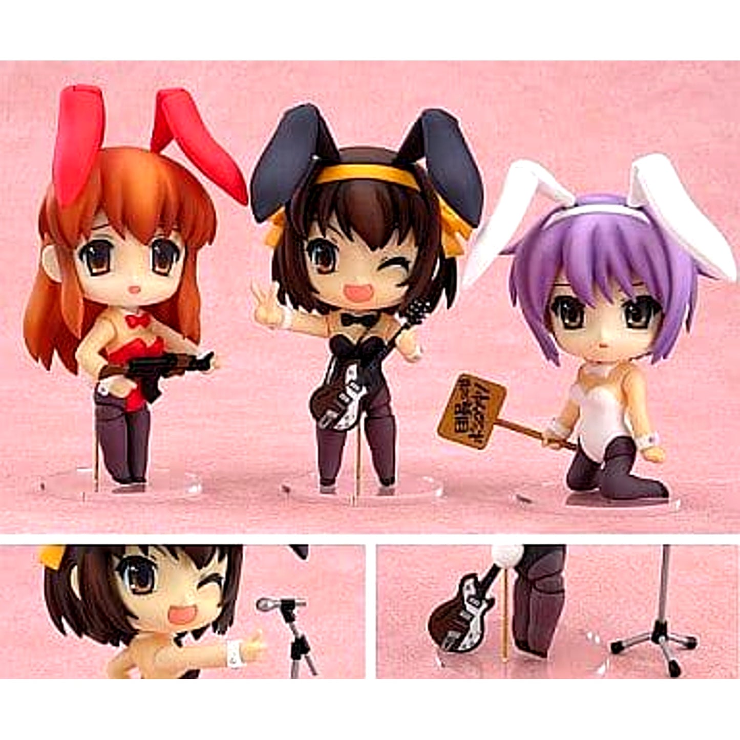 Haruhi Mikuru Yuki Bunny Girl Set The Melancholy of Haruhi Suzumiya Nendoroid 014 Wonder Festival 2007 Summer Limited [USED]