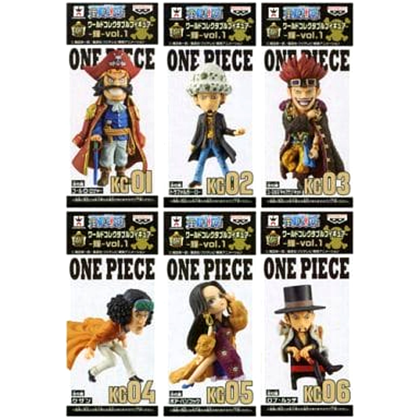 Gol D. Roger & Others One Piece All 6 Types Set World Collectable Figure Kagayaki Vol.1 [USED]