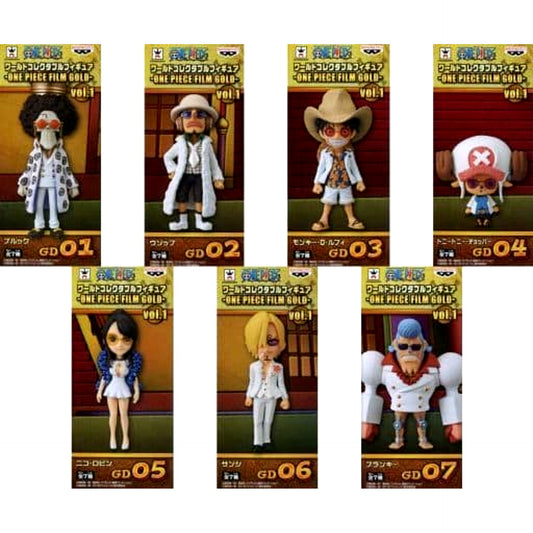 Monkey D. Luffy & Others One Piece All 7 Types Set World Collectable Figure One Piece Film Gold Vol.1 [USED]