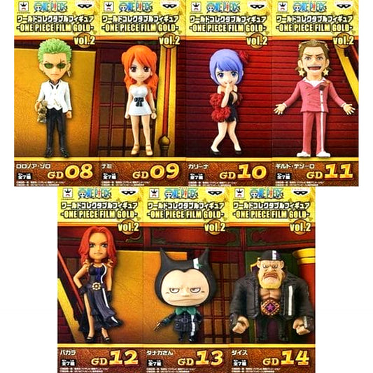 Roronoa Zoro & Others One Piece All 7 Types Set World Collectable Figure One Piece Film Gold Vol.2 [USED]