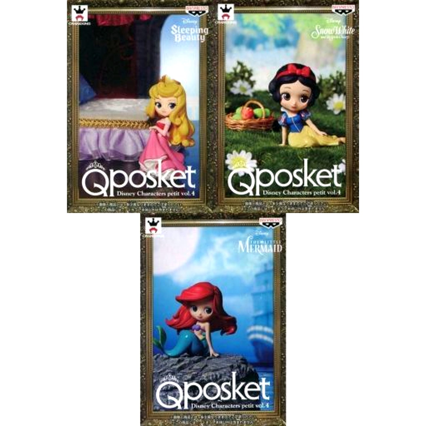 Set of 3 Q posket Disney Characters petit Vol.4 [USED]