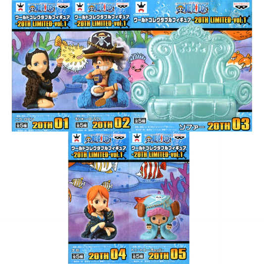 One Piece All 5 Types Set World Collectable Figure 20th Limited Vol.1 [USED]