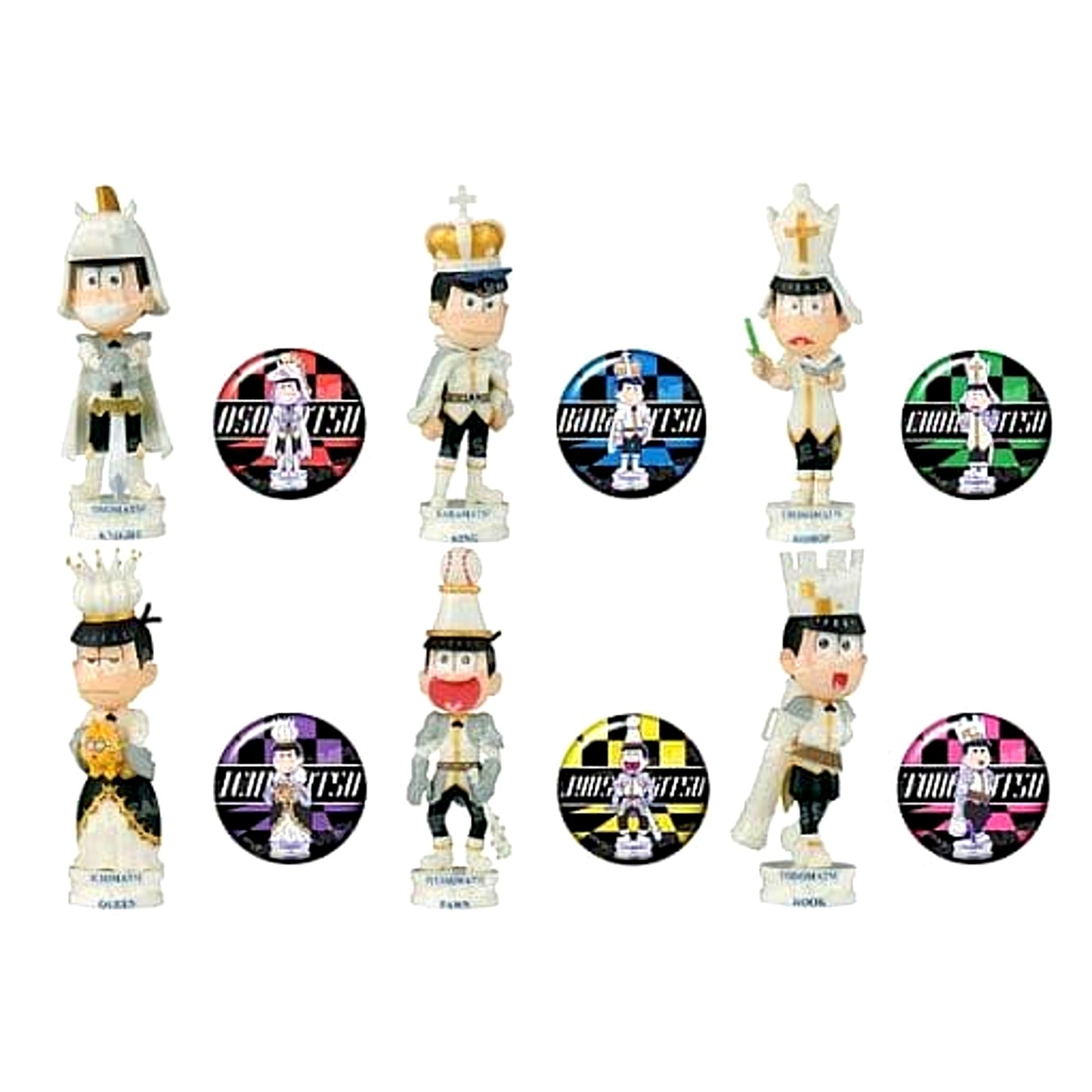 Mr. Osomatsu Osomatsu & Others All 6 Types Set World Collectable Figure Chess Matsu White Ver. [USED]