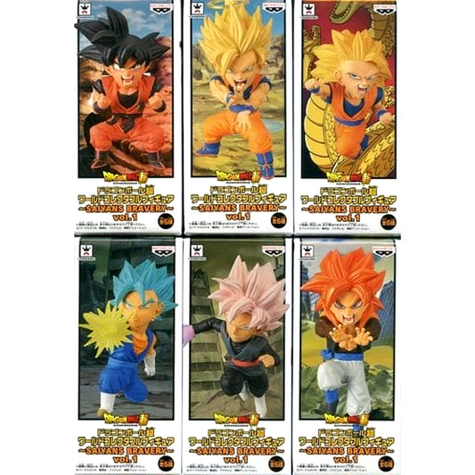 Dragon Ball Super Gogeta Super Saiyan 4 & Others All 6 Types Set World Collectable Figure Saiyans Bravery Vol.1 [USED]