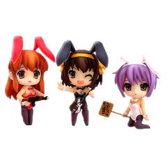 Haruhi, Mikuru, Nagato Bunny Girl Set Pearl Ver. The Melancholy of Haruhi Suzumiya Nendoroid 014 HYPER HOBBY.tv WCC Shiodome Jan Hobby and NTV Shop Exclusive [USED]