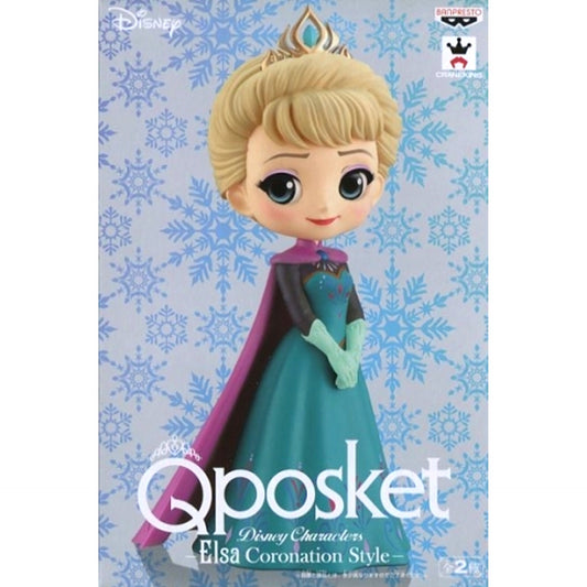 Elsa Pastel Color Frozen Q posket Disney Characters Coronation Style Figure [USED]