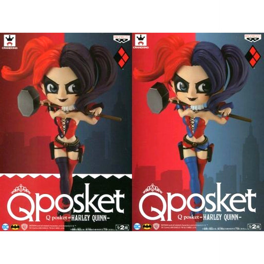 Set of 2 Harley Quinn DC Comics Q posket Figure [USED]