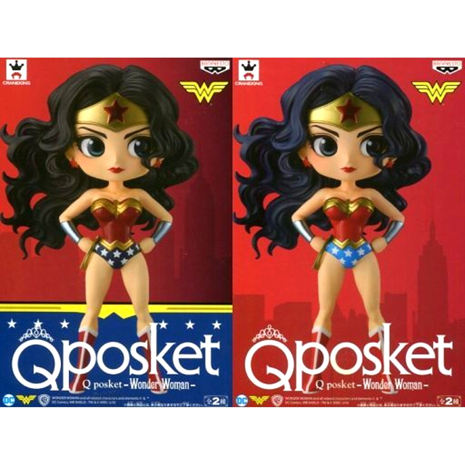 Set of 2 Wonder Woman DC Comics Q Posket Figure [USED]