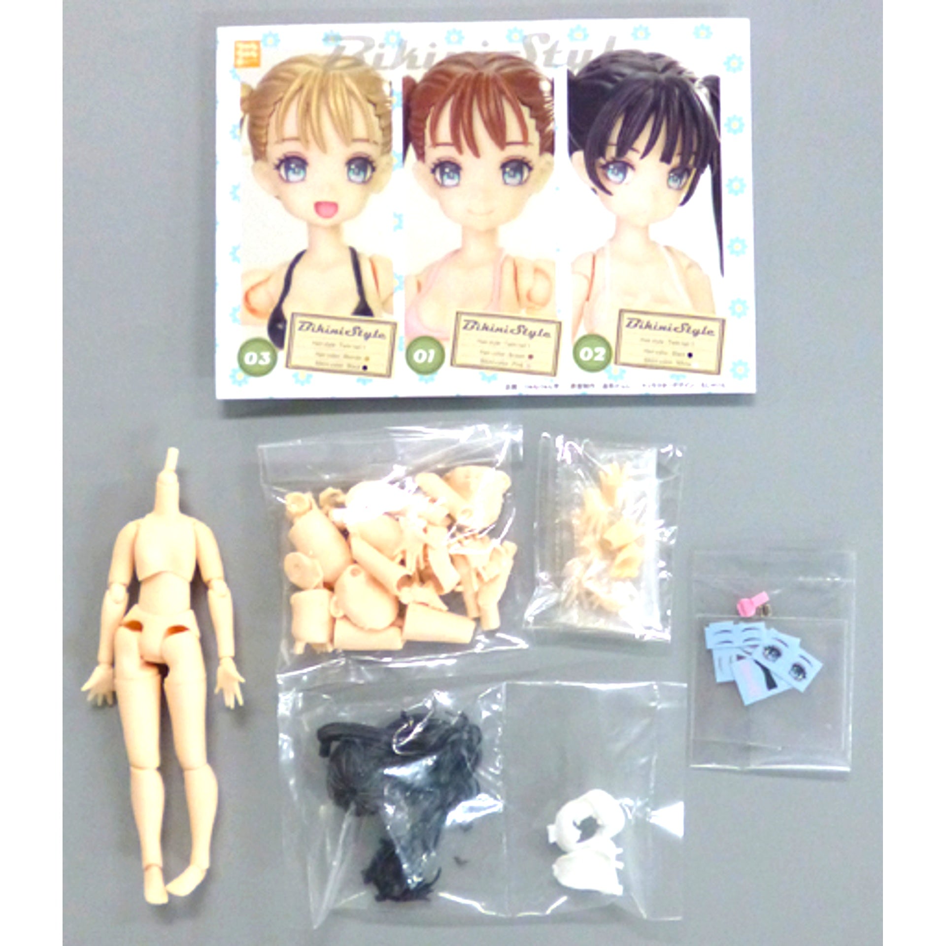 BikiniStyle Black Hair White Bikini with Picco Neemo Articulated Color Resin Cast Kit Event Limited [USED]
