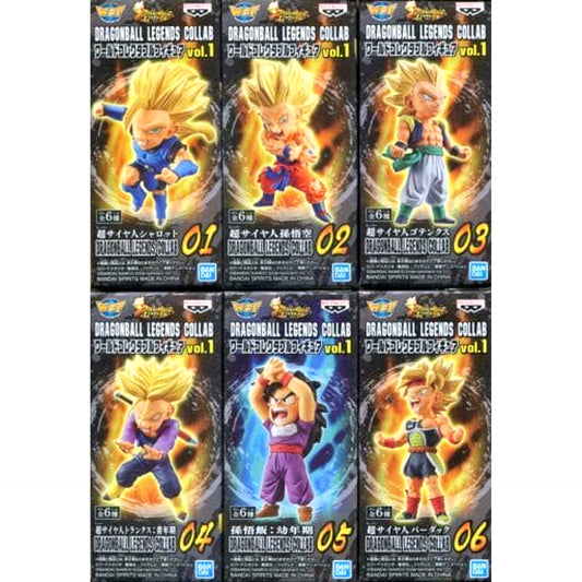 Dragon Ball Legends Super Saiyan Shallot & Others All 6 Types Set World Collectable Figure Dragonball Legends Collab Vol.1 [USED]