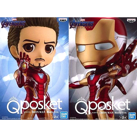 Set of 2 Iron Man MARVEL Q posket Battle Ver. Figure [USED]