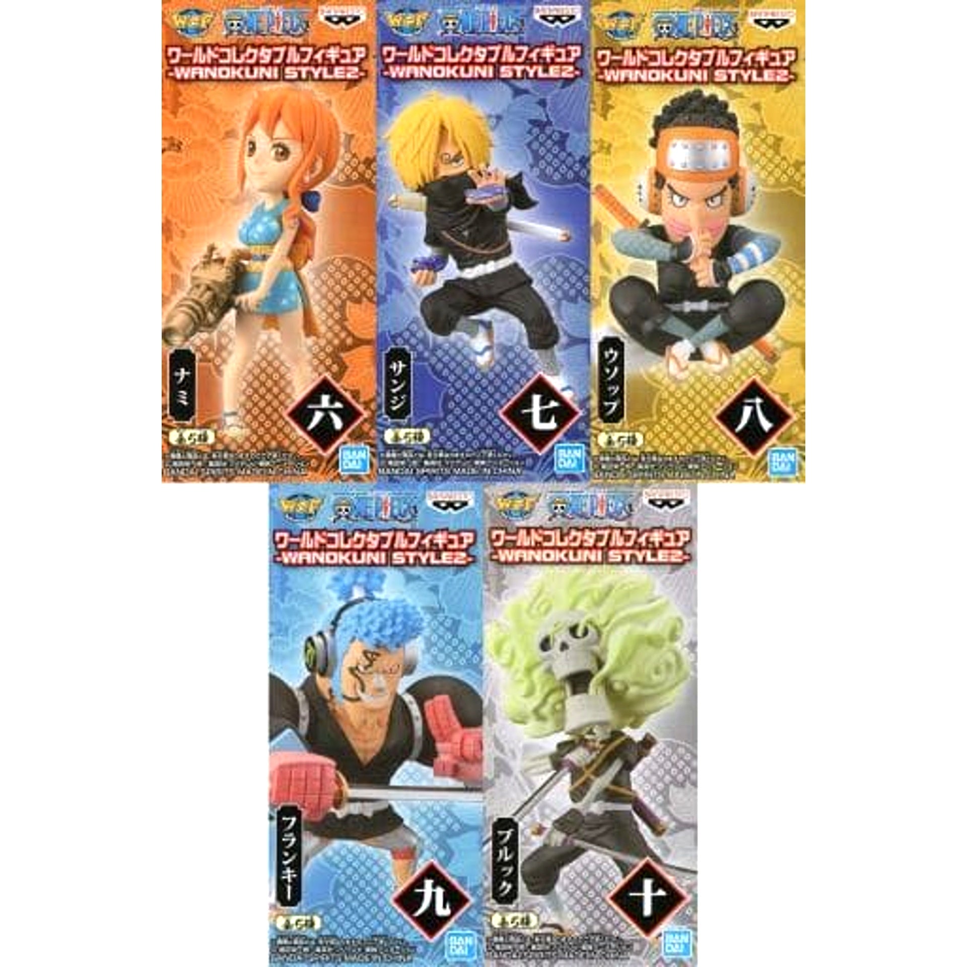 Nami & Others One Piece All 5 Types Set World Collectable Figure Wano Country Style2 [USED]