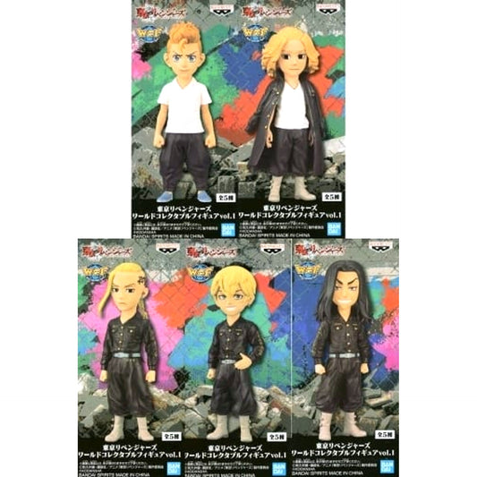 Tokyo Revengers Takemichi Hanagaki & Others All 5 Types Set World Collectable Figure Vol.1 [USED]
