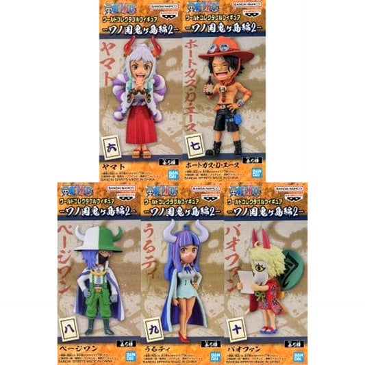One Piece Yamato & Others All 5 Types Set World Collectable Figure Wano Country Onigashima Arc 2 [USED]
