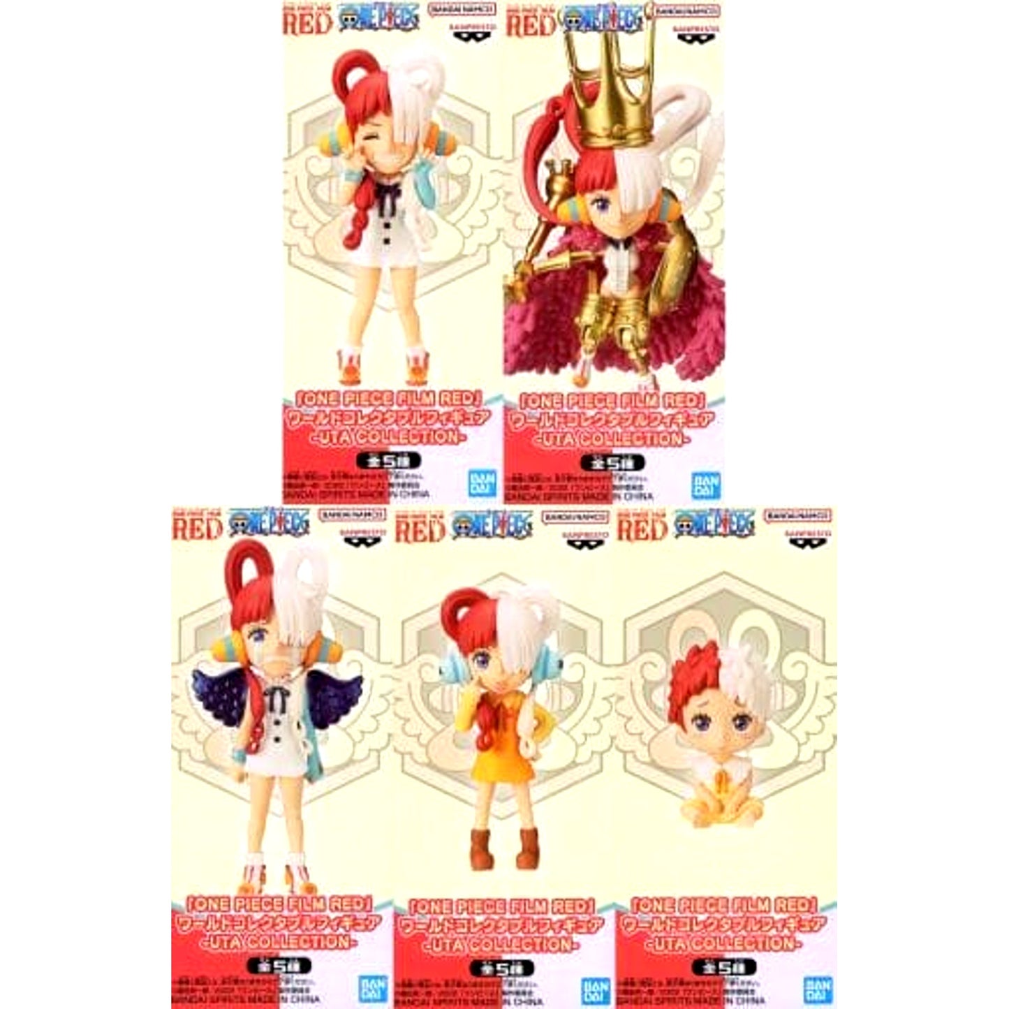 One Piece Film Red Uta & Others All 5 Types Set World Collectable Figure Uta Collection [USED]