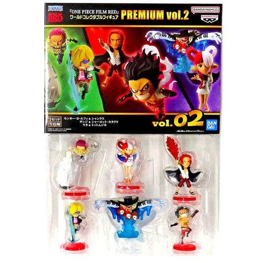 Shanks & Others One Piece Film Red Set of 6 World Collectible Figure Premium Vol.2 Premium Bandai Limited [USED]