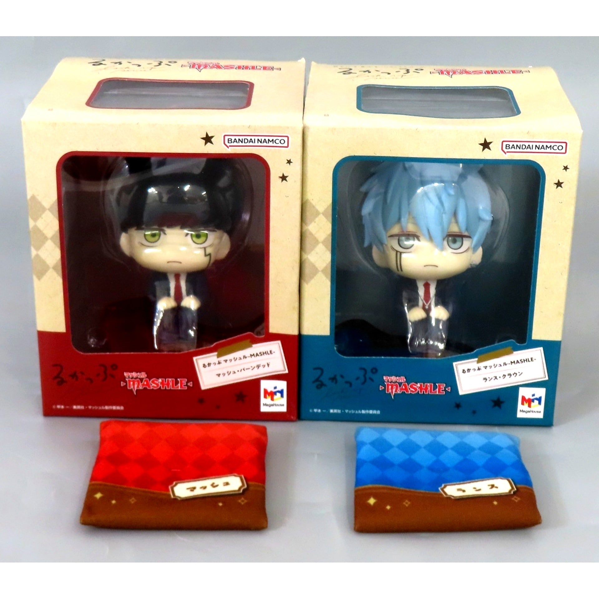 Mash Burnedead & Lance Crown Set Lookup Figure with Ltd Cushion Mashle Premium Bandai Ltd [USED]