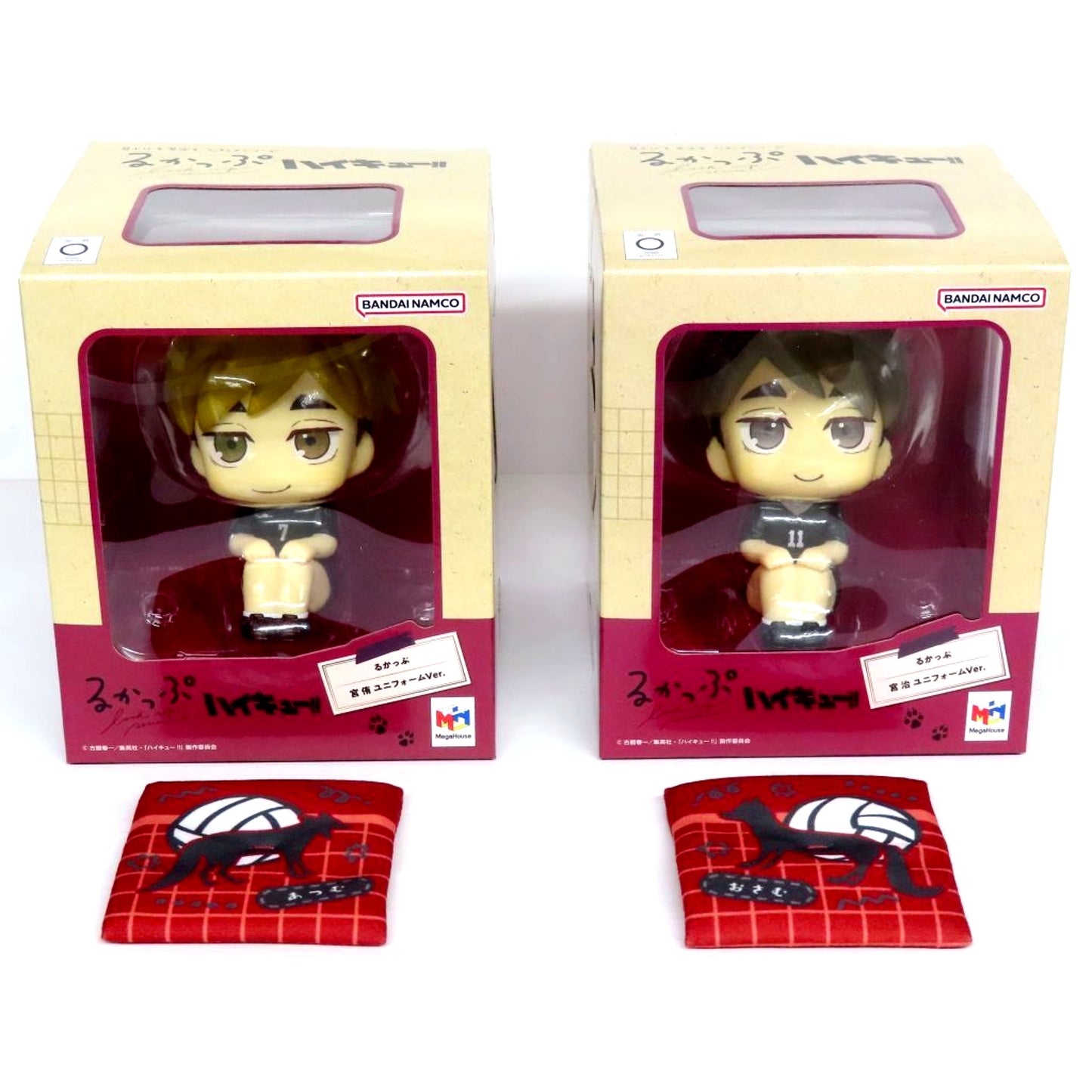 Set of Atsumu Miya & Osamu Miya Uniform Ver. Look Up Figure with Ltd Cushion Haikyu!! Premium Bandai Ltd [USED]