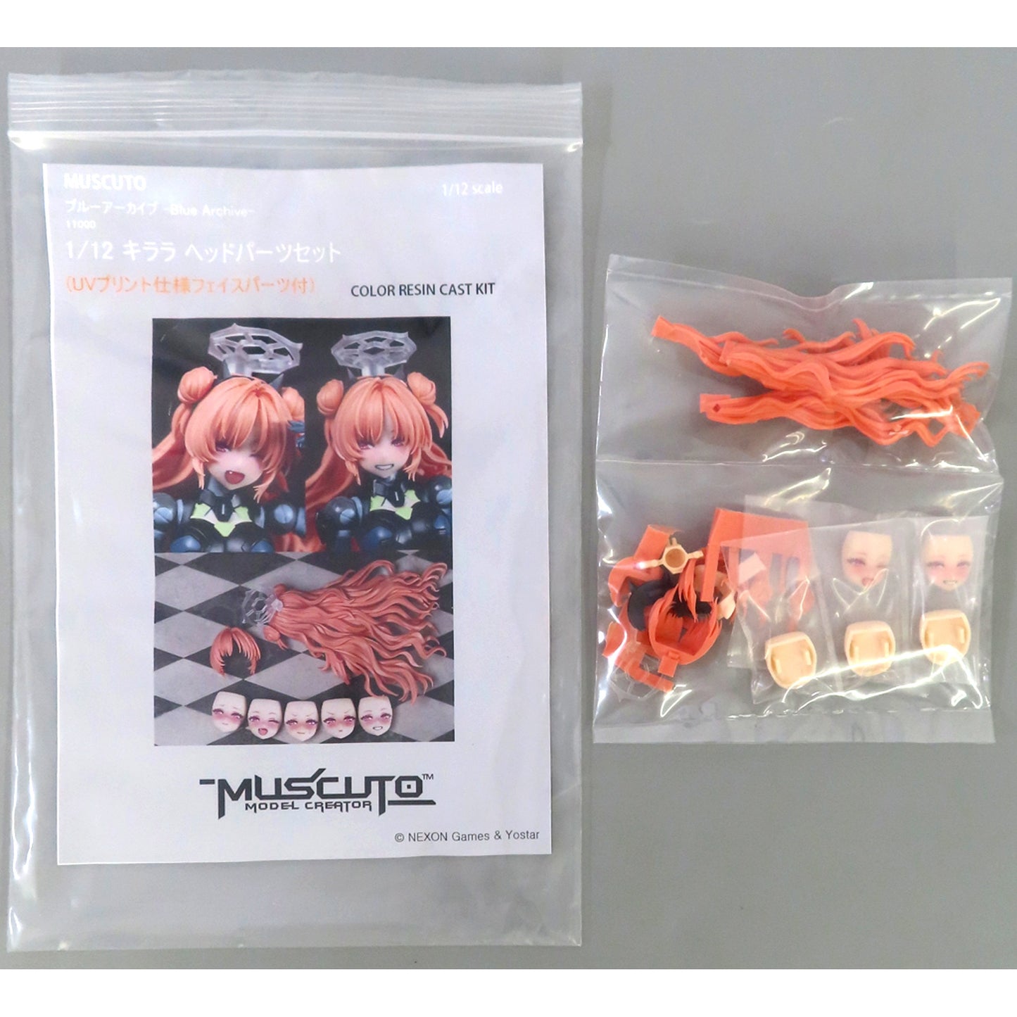 Kirara 1/12 Head Part Set with UV Printed Face Parts Blue Archive Detail Up Parts Color Resin Cast Kit [USED]