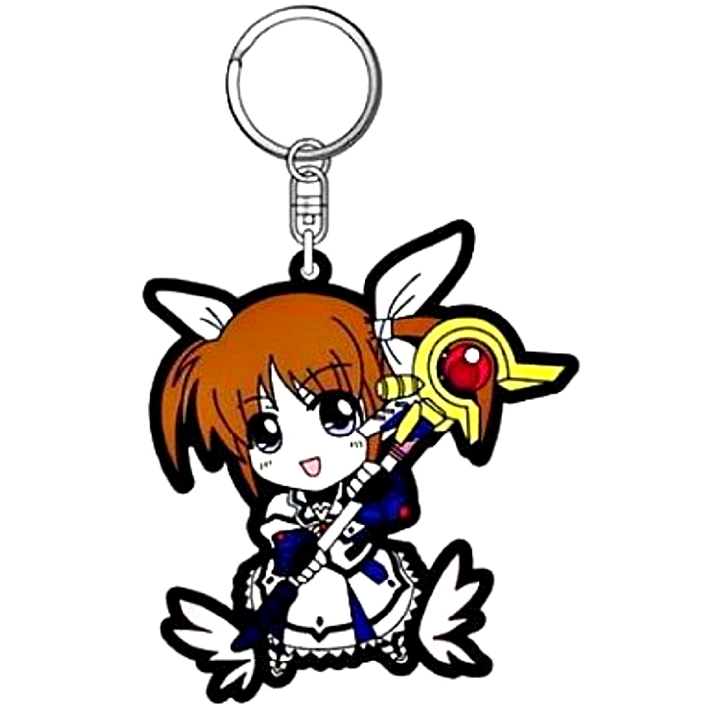 Nanoha Takamachi Barrier Jacket Ver. Magical Girl Lyrical Nanoha Rubber Strap [USED]