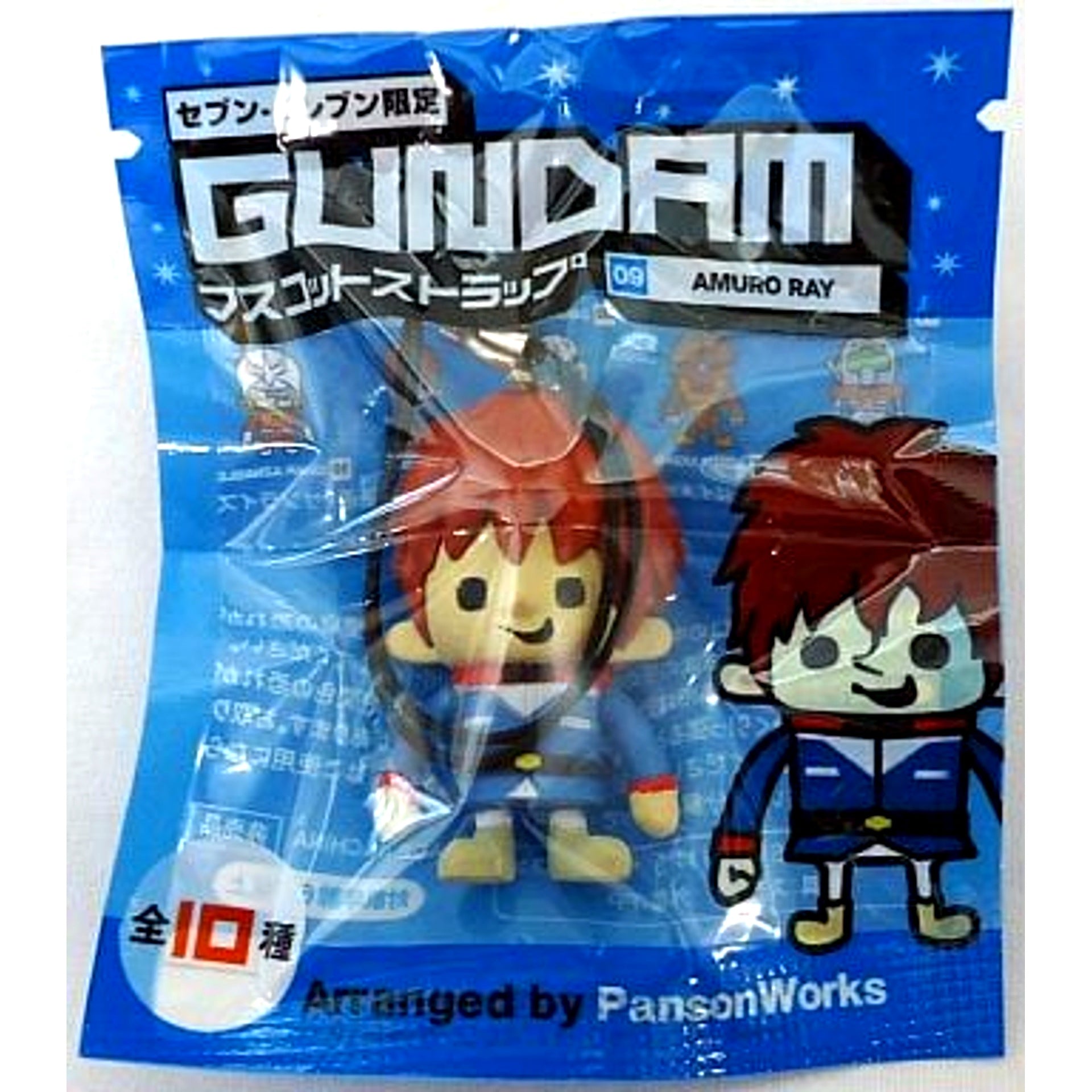 09. Amuro Ray Mobile Suit Gundam x PansonWorks Mascot Strap 7-Eleven Ltd [USED]