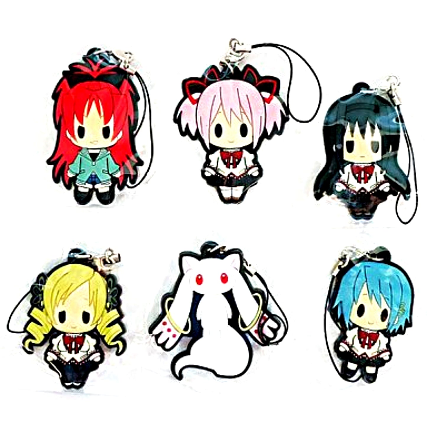 Set of 6 Puella Magi Madoka Magica Rubber Strap Collection Vol.1 Complete Set [USED]