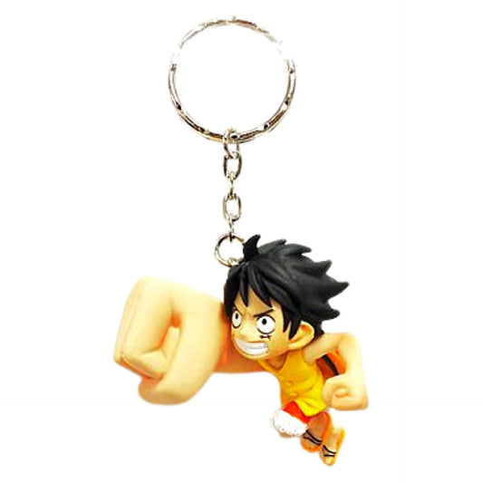 One Piece Monkey D. Luffy Chibi Figure Keychain Devil Fruit User Impel Down Edition Keychains [USED]