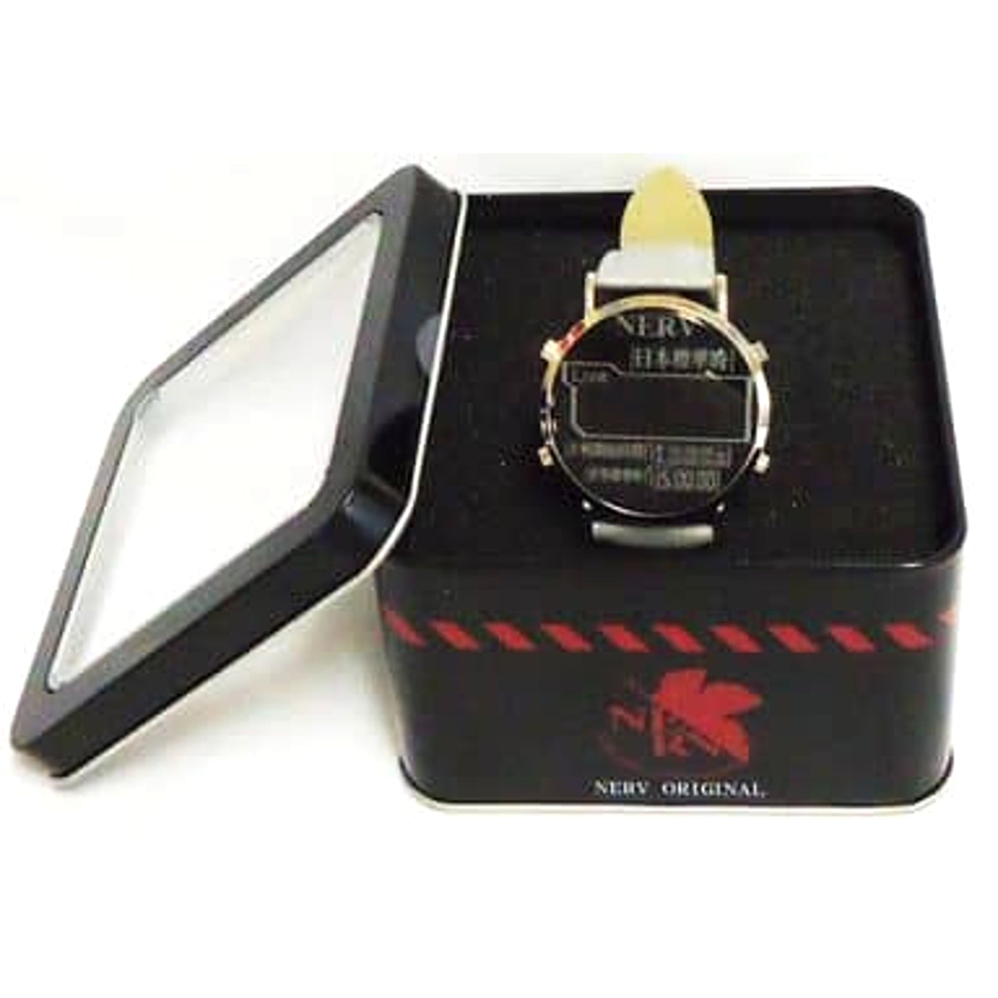 Evangelion New Theatrical Edition NERV Gray Leather LED Wristwatch [USED]