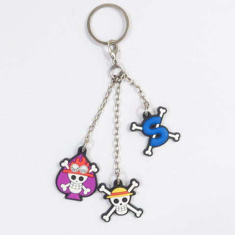 Luffy Ace Sabo 3 Brothers J Prize One Piece Dawn of a New Era Special Edition Ichiban Kuji Rubber Keychain [USED] — photo 1