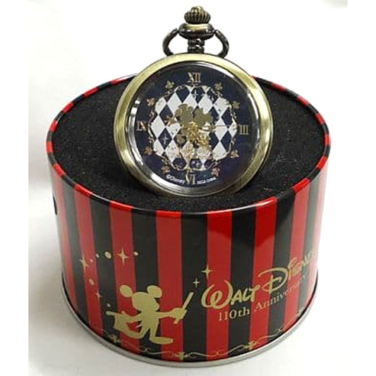 Disney Characters Celebration Art Blue Pocket Watch with Stand [USED]