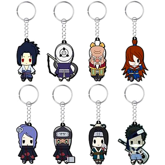 Set of 8 D4 Naruto Shippuden Rubber Keychain Collection Vol.4 [USED]