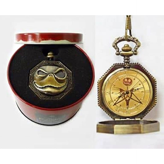 The Nightmare Before Christmas Jack Skellington Gold Octagonal Pocket Watch [USED]
