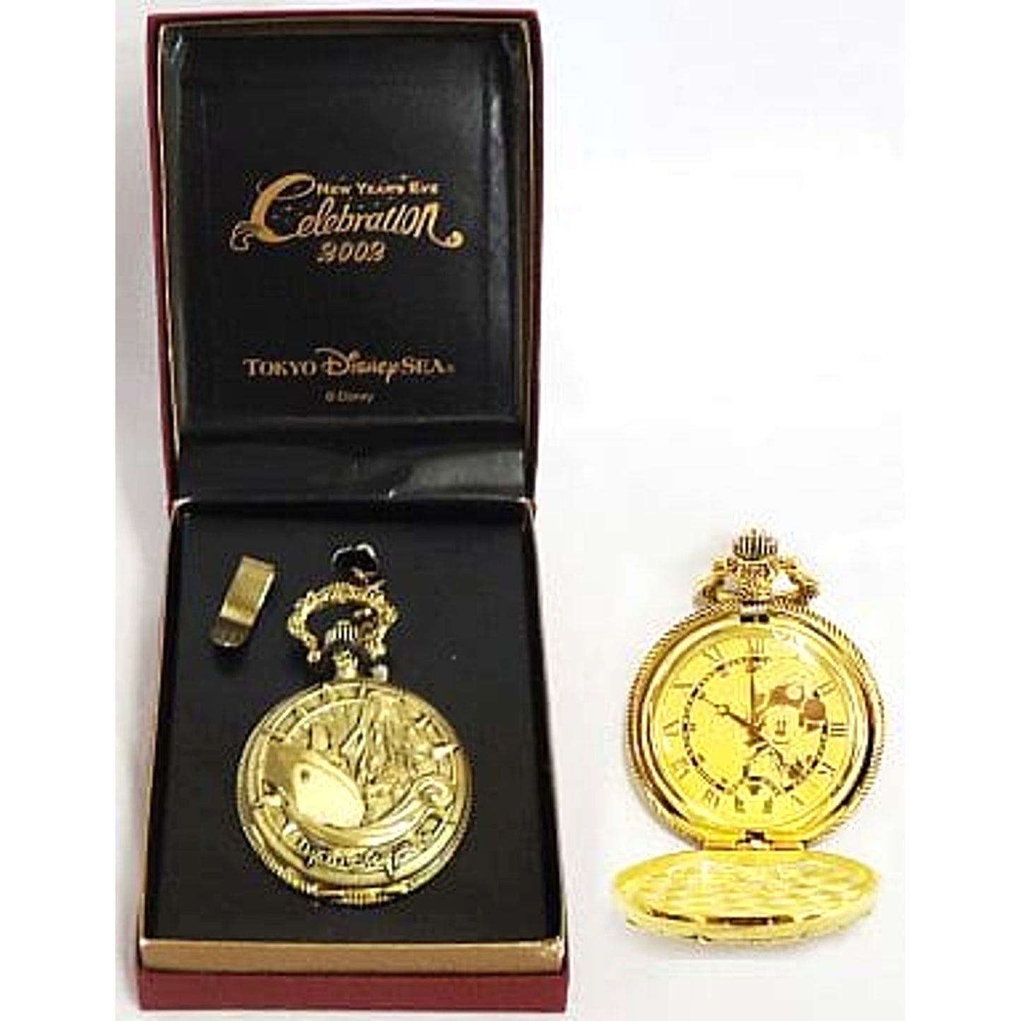 Tokyo DisneySea Mickey Mouse Pocket Watch New Years Eve Celebration 2002 CDP Bonus [USED]