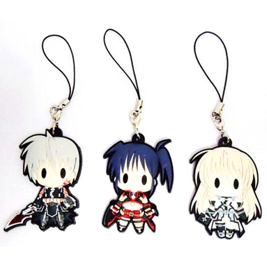 Toma & Lily & Isis Set of 3 D4 Series Rubber Strap Collection Bonus Item for Magical Record Lyrical Nanoha Force Comics Vol. 6 Limited Edition [USED]