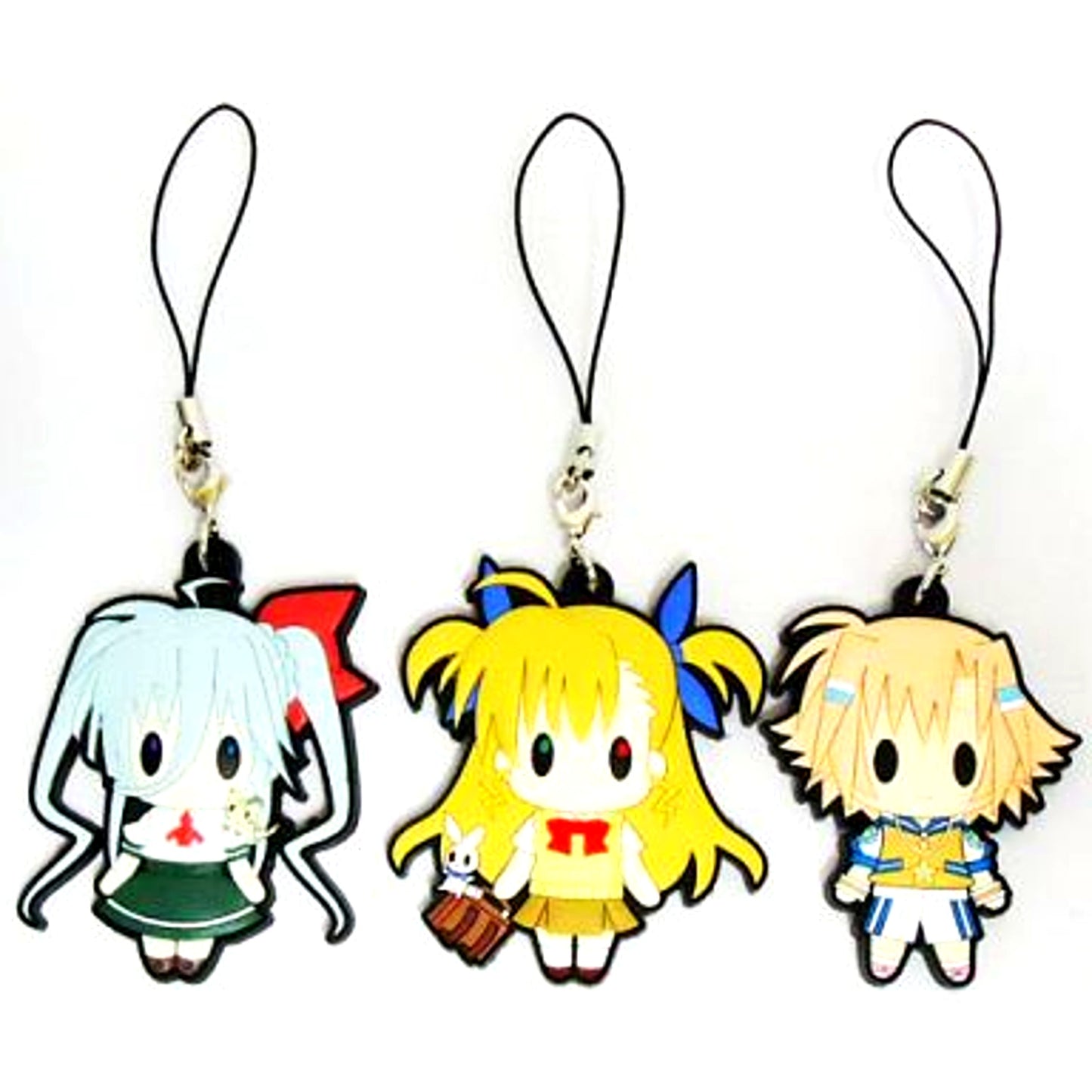 Vivio & Einhart & Miura Set of 3 D4 Series Rubber Strap Collection Comics Magical Girl Lyrical Nanoha ViVid 8 Limited Edition Bundle Bonus [USED]