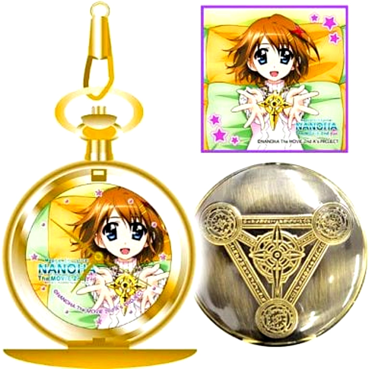 Hayate Yagami Magical Girl Lyrical Nanoha The Movie 2nd A's Relief Pocket Watch with Care Cloth [USED]