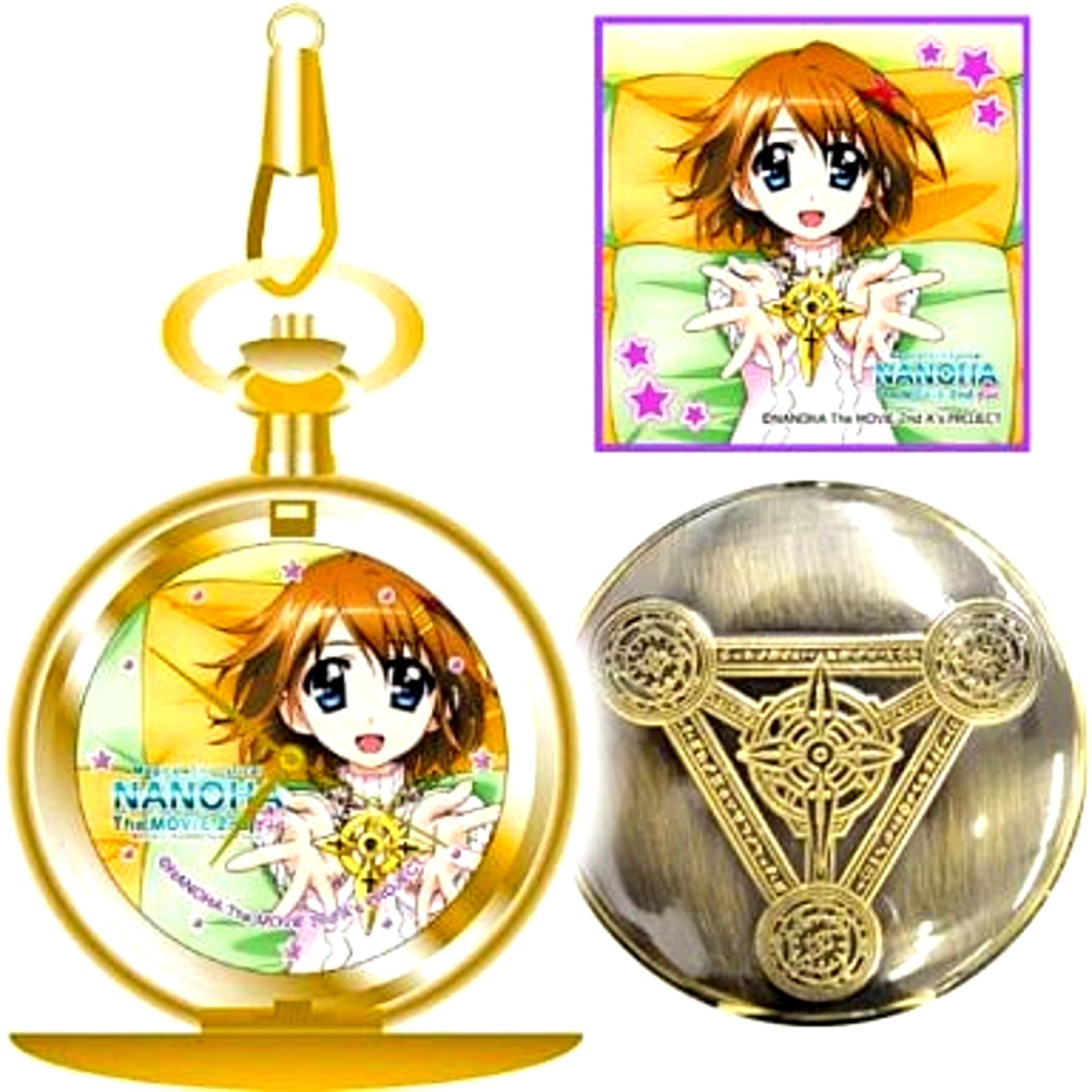 Hayate Yagami Magical Girl Lyrical Nanoha The Movie 2nd A's Relief Pocket Watch with Care Cloth [USED]