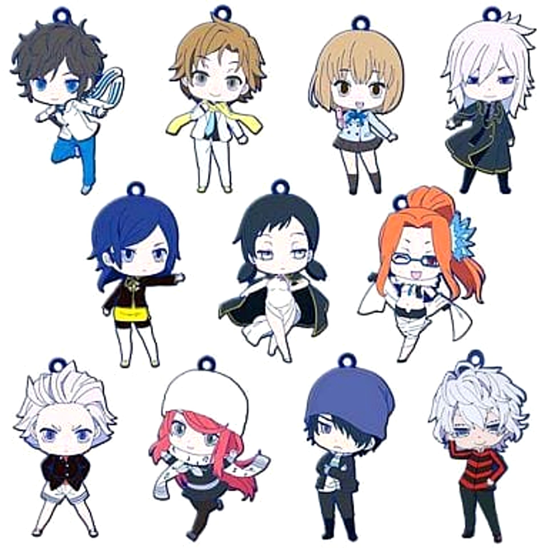 Devil Survivor 2 The Animation Hibiki Kuze & Others All 11 Types Set Trading Rubber Strap Keychains [USED]